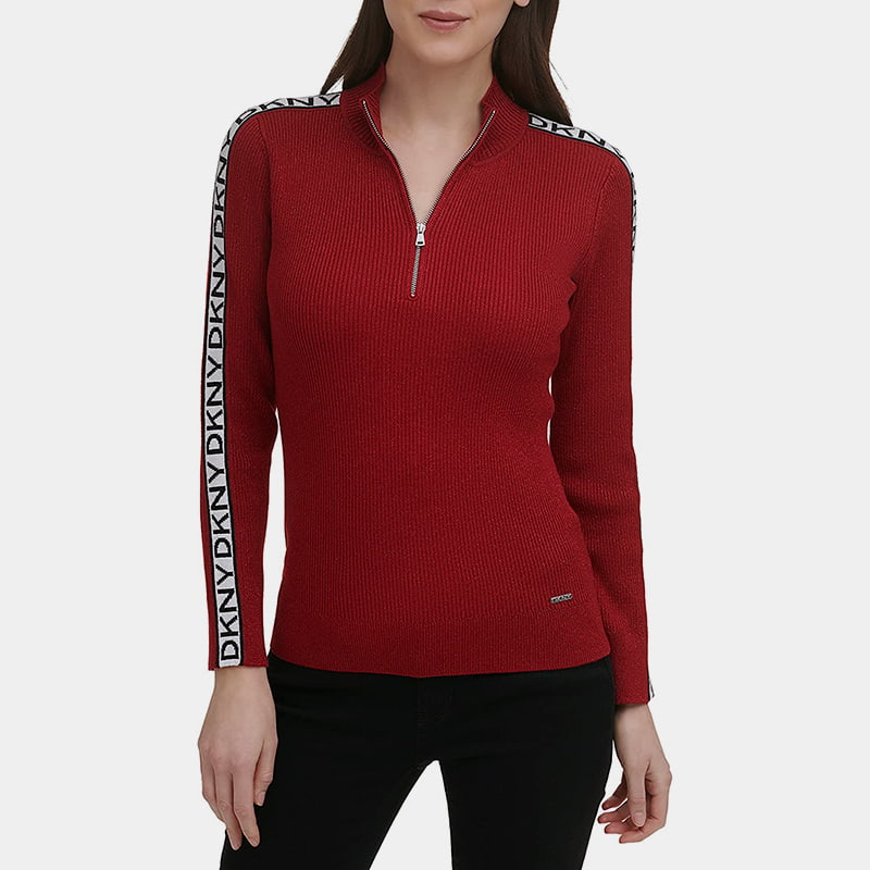 SM-K0056 Glidelås Crew Neck Bokstav Jacquard Langermet strikket genser SM-K0056 Glidelås Crew Neck Bokstav Jacquard Langermet strikket genser