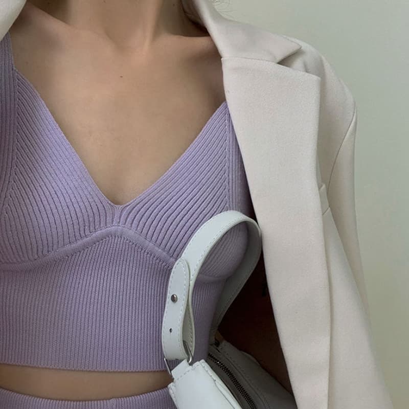 SM-K0112 myk voksaktig myk sexy vest og kåpe + shorts strikket dress SM-K0112 myk voksaktig myk sexy vest og kåpe + shorts strikket dress